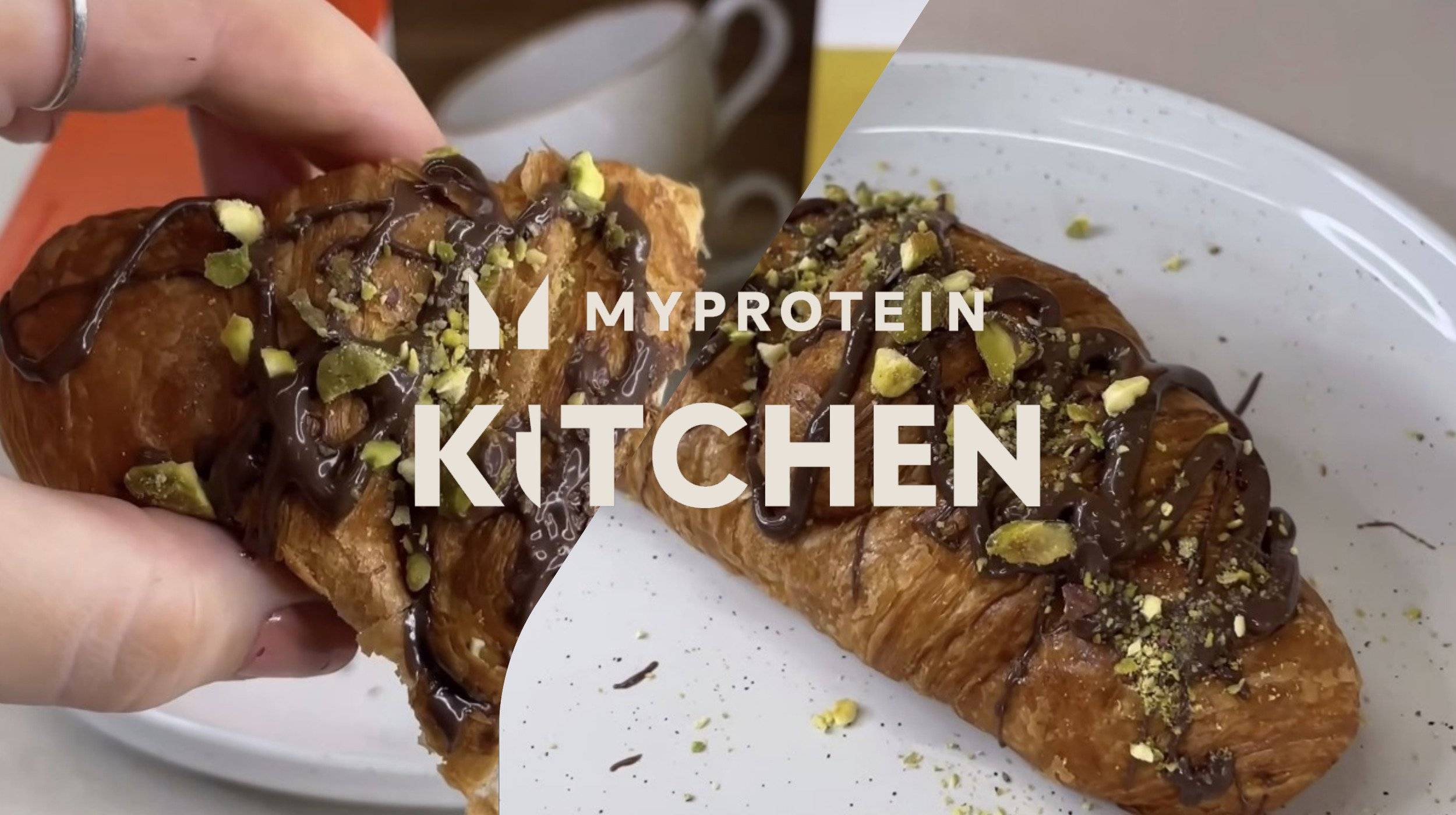 Protein Croissant mit Pistazienfüllung