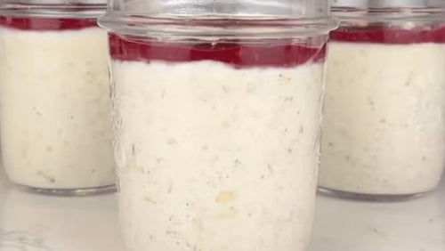 Gesunde Käsekuchen Overnight Oats