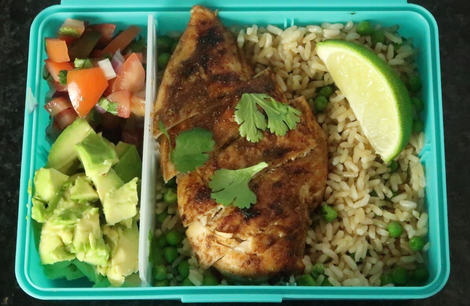 Jerk Chicken Meal Prep Box | Hähnchen auf jamaikanische Art