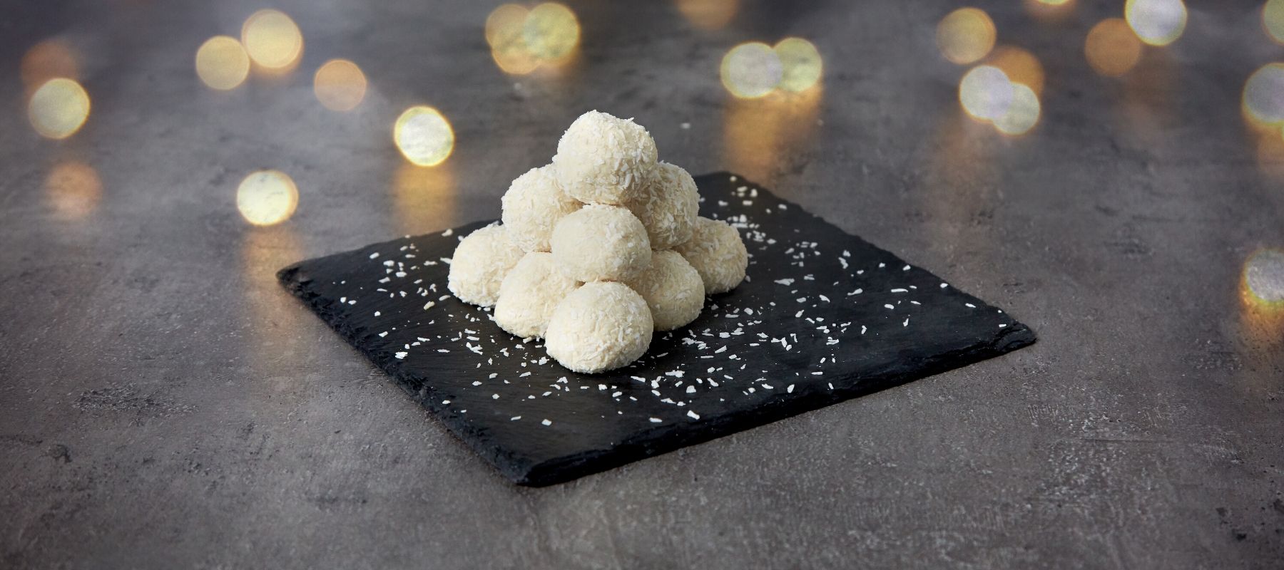 Protein Schneebällchen mit weißer Schokolade