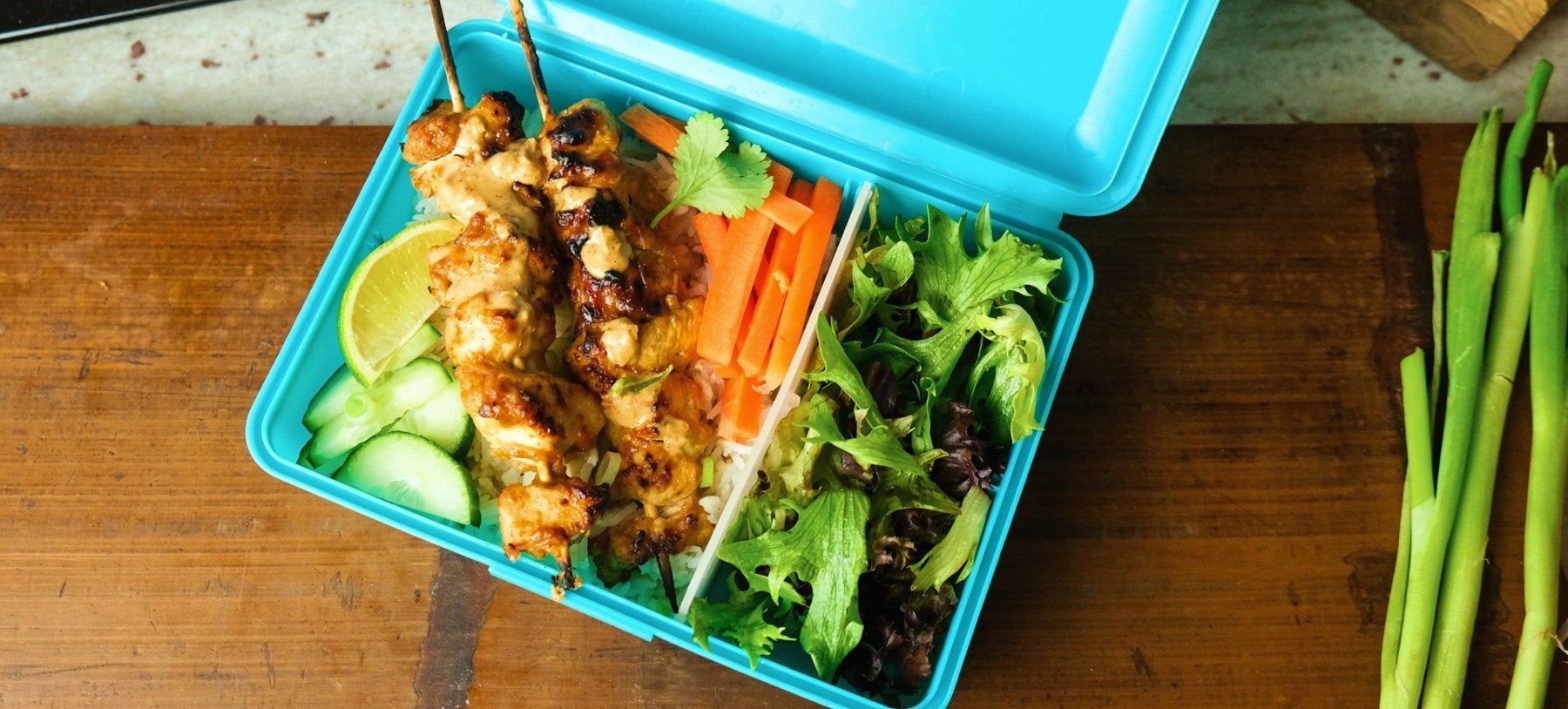 Super einfaches Chicken Satay Meal Prep