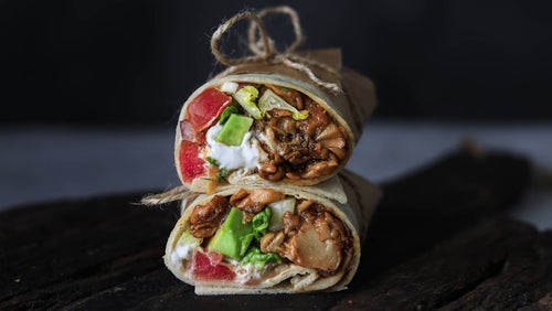 Vegane No-Chicken Wraps aus Seitlingen