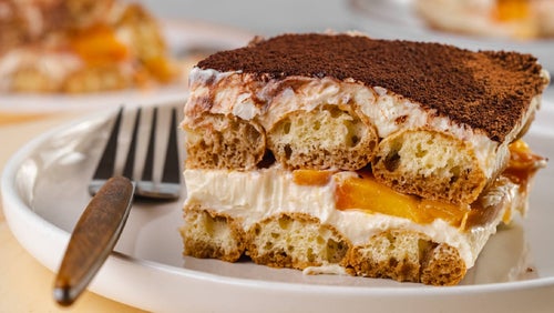 Protein Tiramisu mit Pfirsich | Gesundes Dessert