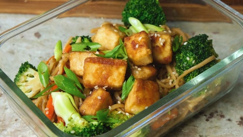 Crispy Tofu & Teriyaki Nudeln | Meal Prep