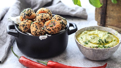 Chili Süßkartoffel Bällchen | Veganes Snack Rezept