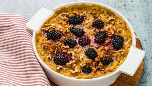 Baked Oats mit Brombeeren und Kürbis | Gesundes Frühstück