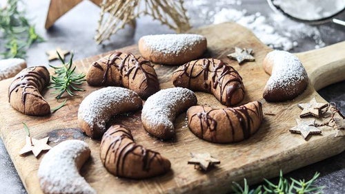 Vegane Schokoladen Protein Kipferl | Weihnachtsrezept