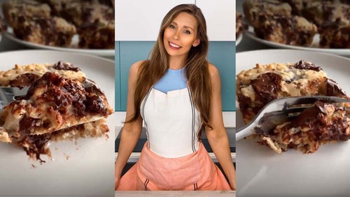 Cookie Dough Baked Oat Schnitten