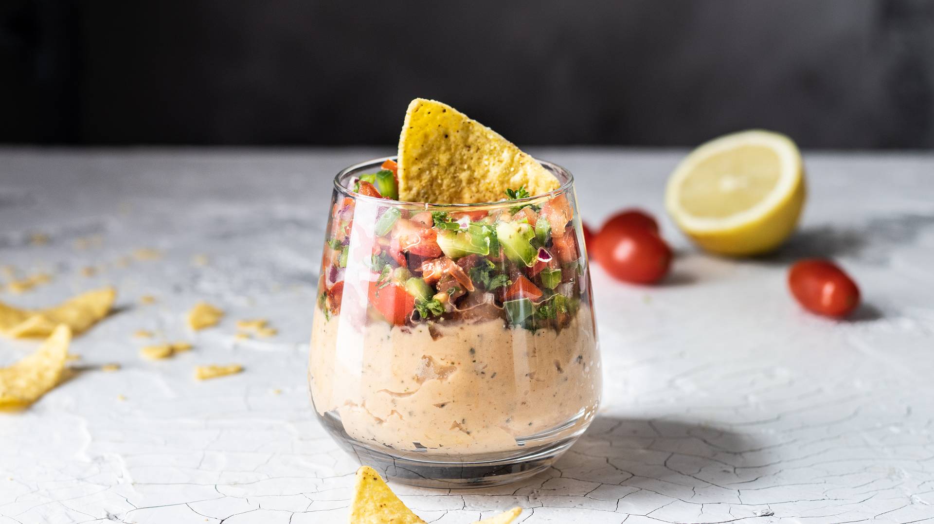 Bruschetta Protein Bohnen Dip