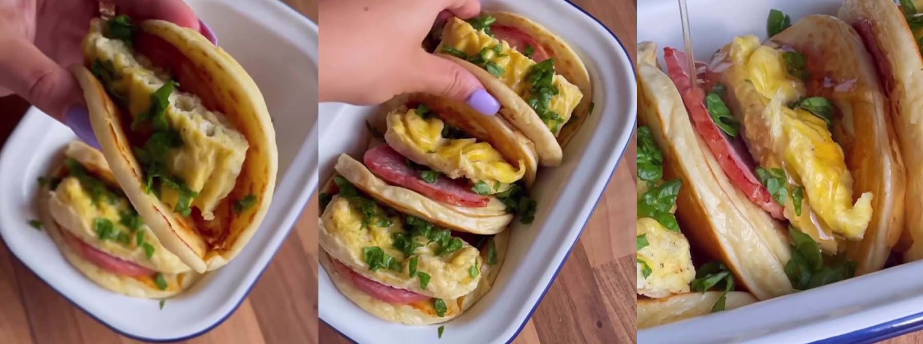 Proteinreiche Pancake Frühstücks-Tacos