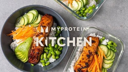 Super einfache Teriyaki Lachs Bowl aus dem Air Fryer