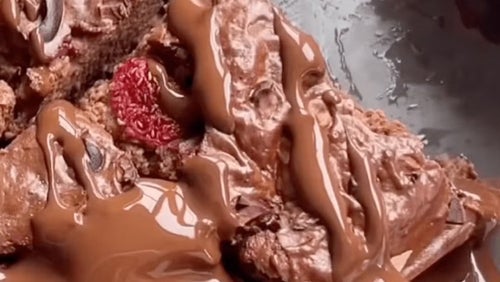 Proteinreiche Schoko-Erdbeer-Frühstücksbrownies