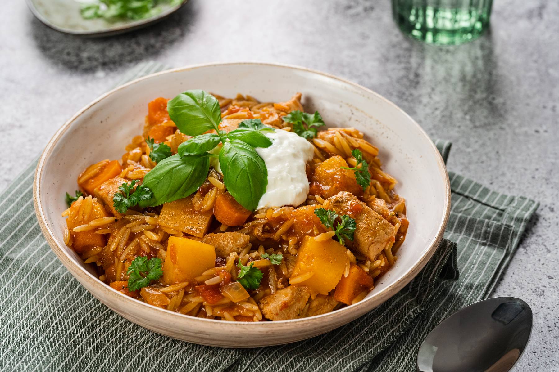 Hähnchen Eintopf mit Nudelreis | Meal Prep