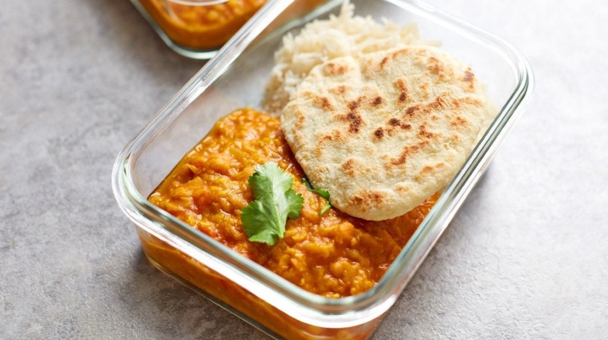 One-Pot Lentil Dahl & Homemade Naan | Easy Vegan Meal Prep