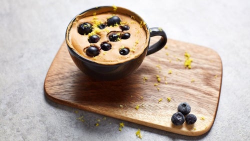 High-Protein Vegan Blueberry Mug Cake