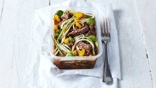 Low-Carb Teriyaki Beef Zoodles | 4-Day Beef Meal Prep