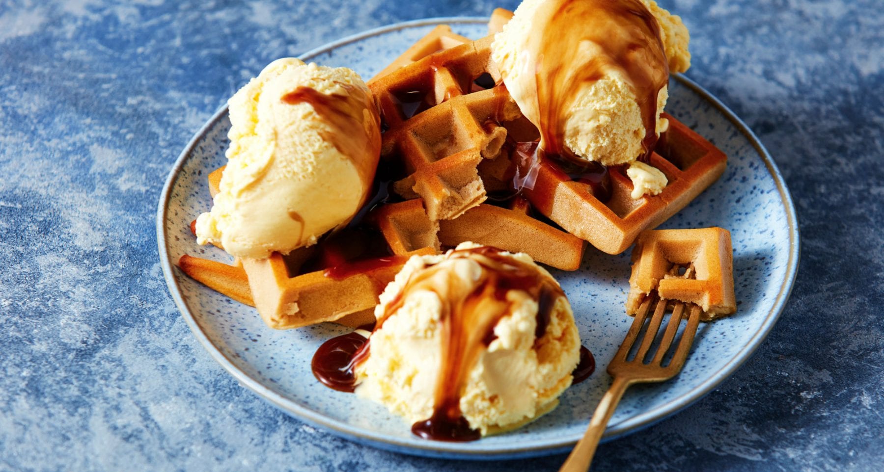 Protein Pancake Batter Waffles and Ice Cream