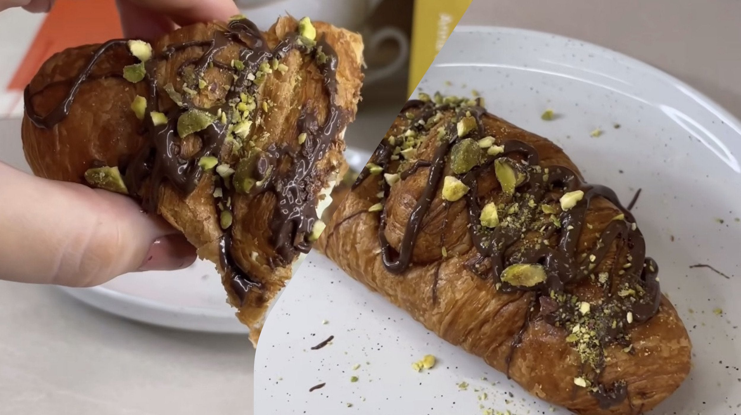 Pistachio-Filled Protein Croissant