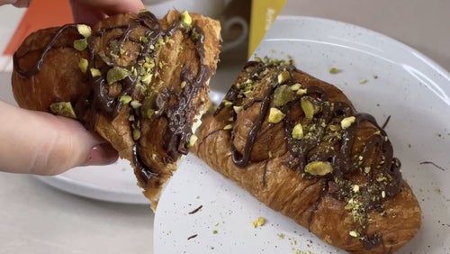 Pistachio-Filled Protein Croissant
