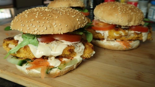 Crispy Sweet Chilli Chicken Burgers