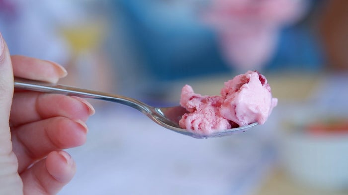Helado de fresas