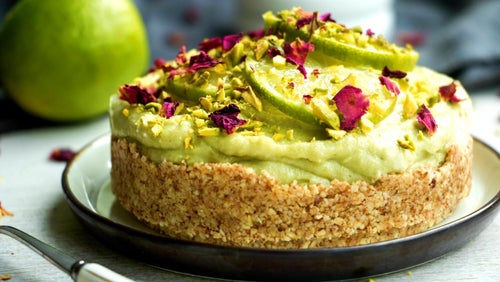 Cheesecake con aguacate y lima | Cheesecake vegano sin horno