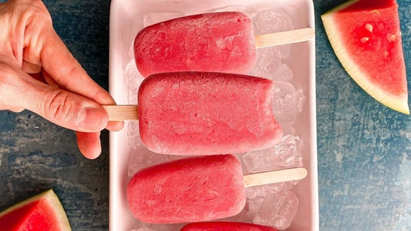 Helados de sandía veganos altos en proteína