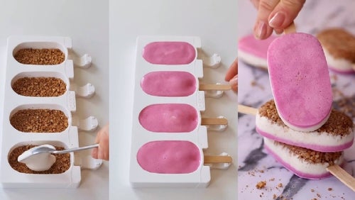Helados magnum caseros de tarta de queso proteicos