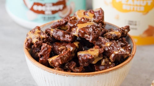 Pedaços de Bolacha de Arroz Com Chocolate