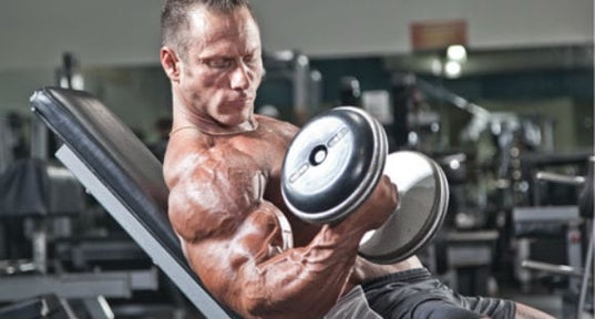 Curl com Halteres Sentado Inclinado treino para bíceps