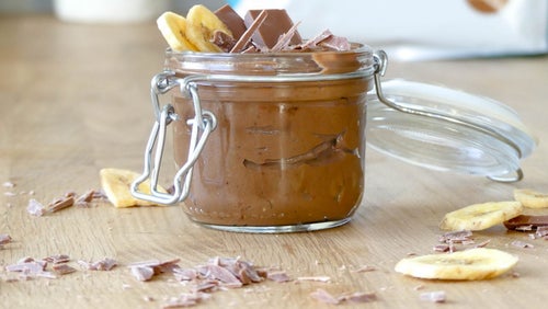 Chocolade-bananen mousse