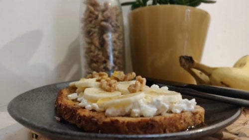 Bananen Hüttekäse Toast