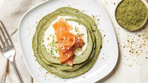 Spinazie Protein Pancakes met Zalm & Crème Fraîche