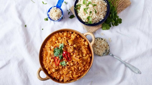15 minuten eiwitrijke veganistische tikka masala