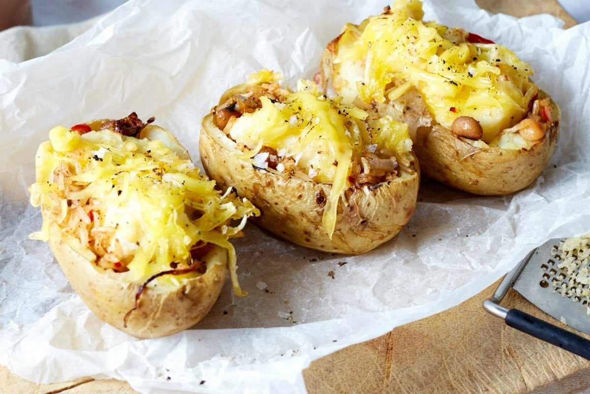 Veganistisch Gepofte Aardappel | Loaded Jacket Burrito van 15 minuten