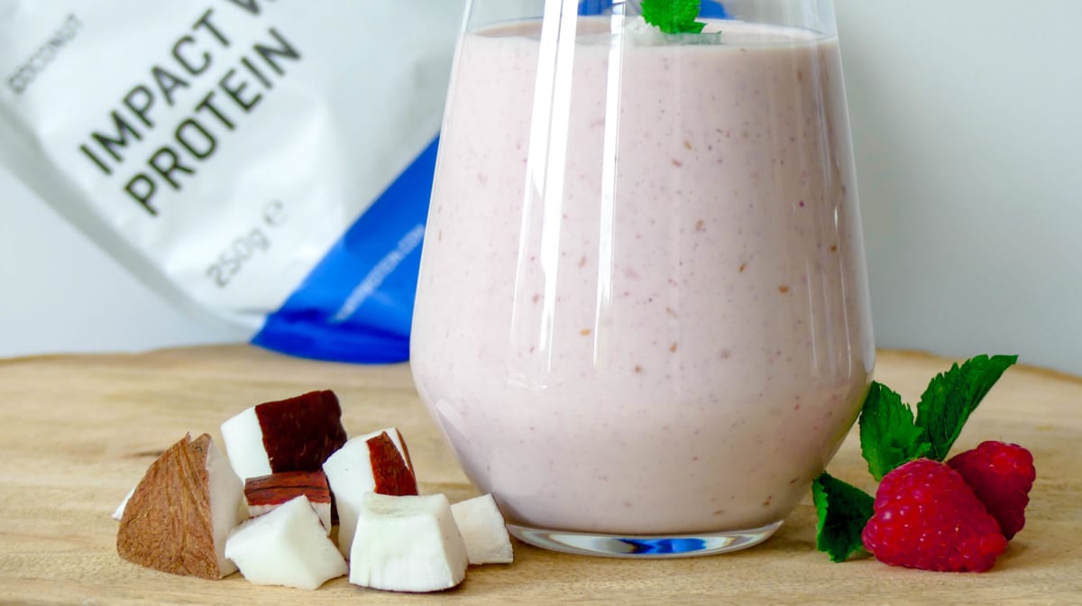 Frambozen kokos milkshake