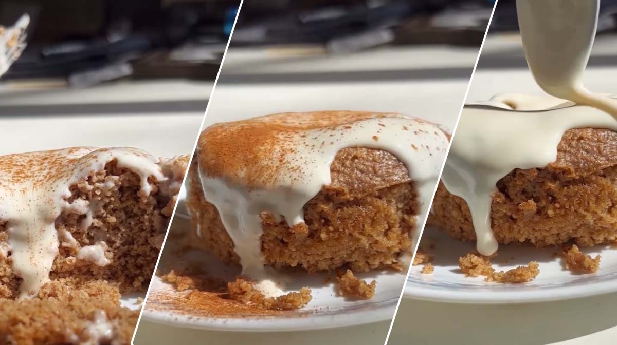 Eiwitrijke kaneelgebakken havercake