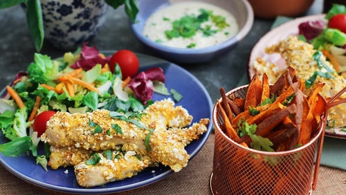 Paleo-lunchidee | Peterselie Kip & Zoete Aardappel Recept