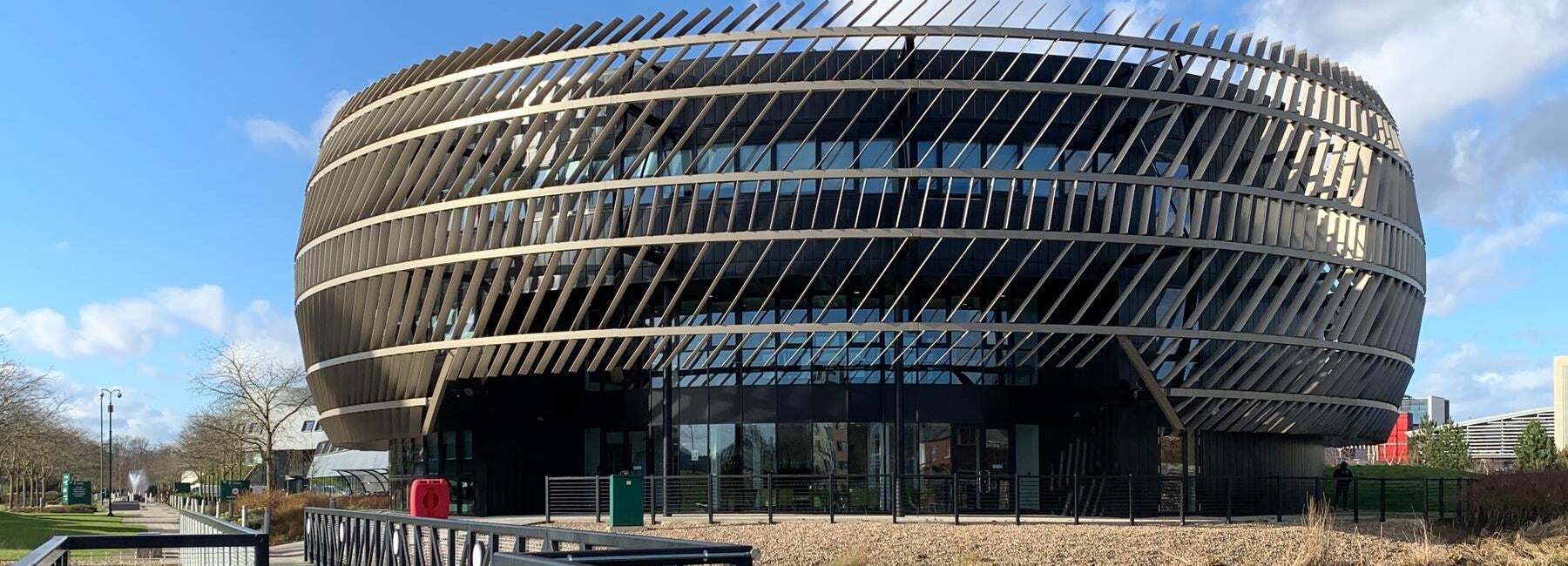 University of Nottingham building beside a lake