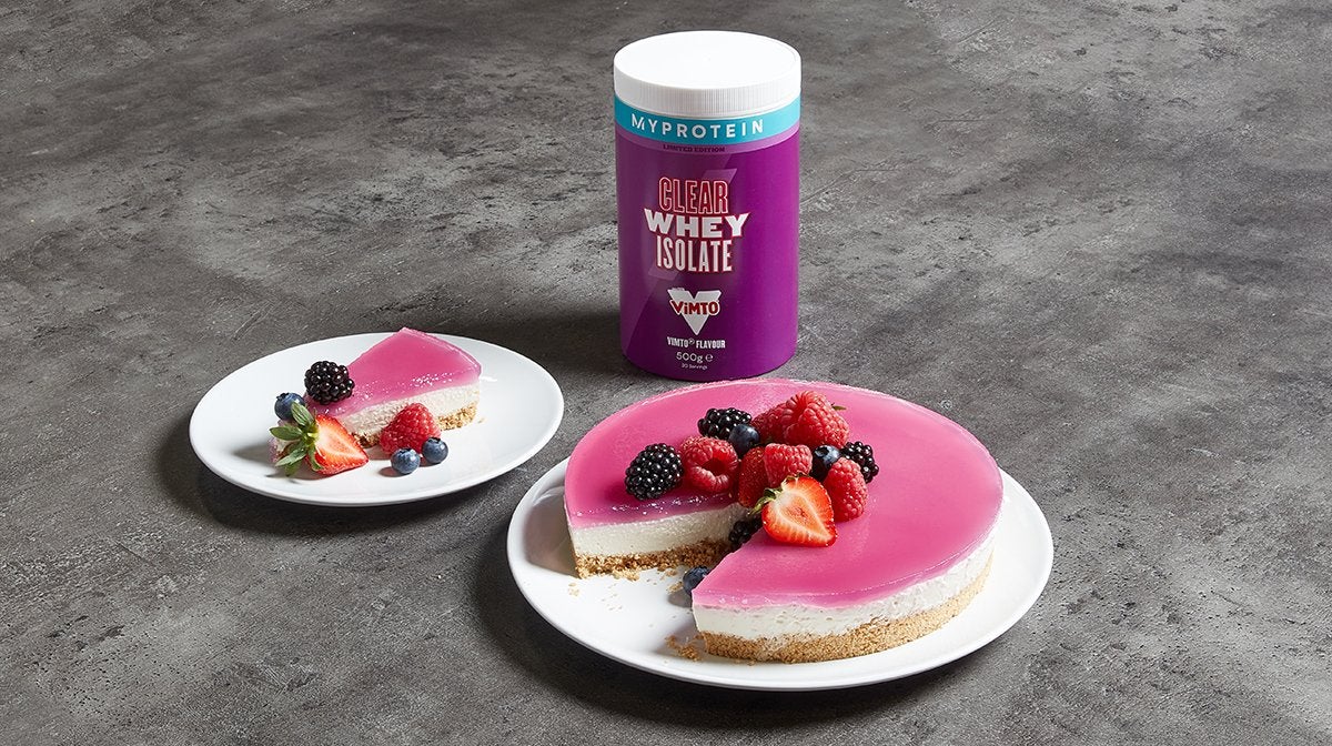 High-Protein Vimto® Layered Cheesecake