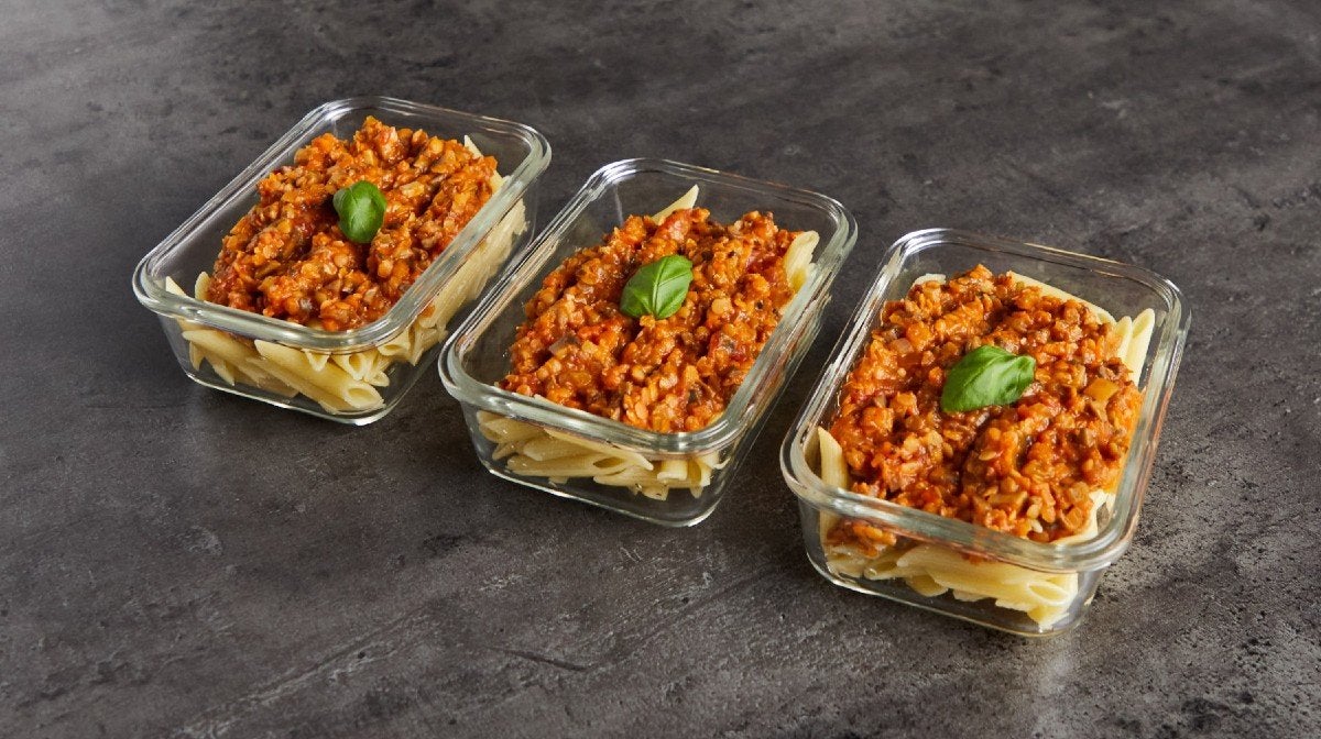 Vegan Lentil Bolognese Meal Prep Recipe