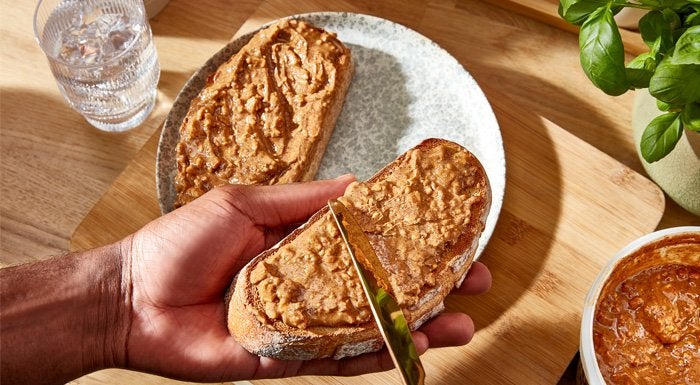 Wholemeal peanut butter toast offering dietary magnesium