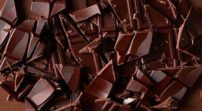 Pieces of high-quality mineral-rich dark chocolate