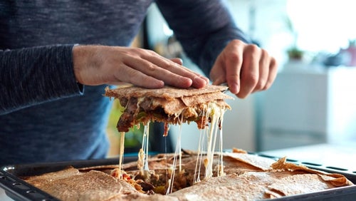 Peri peri csirke és BBQ Steak Quesadilla előre főzés recept