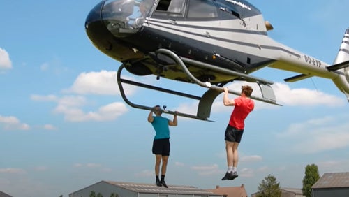 Pull-Up Challenge On Moving Helicopter