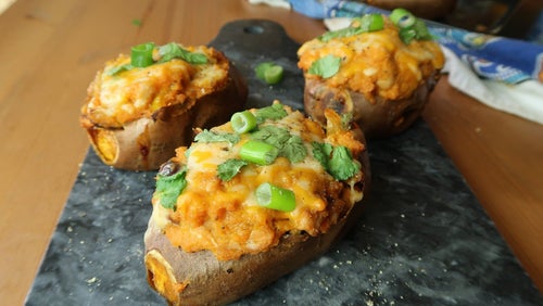 Fully Loaded Sweet Potato Skins