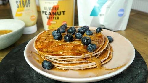 Blueberry & Butterscotch Protein Pancakes
