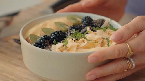 Proteinrik smoothiebowls med apelsin & mango