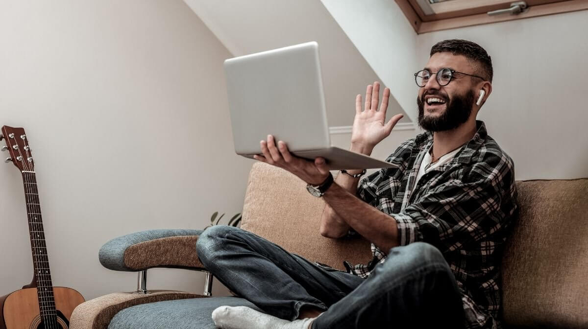A man speaking to loved ones via video call | Gillette UK