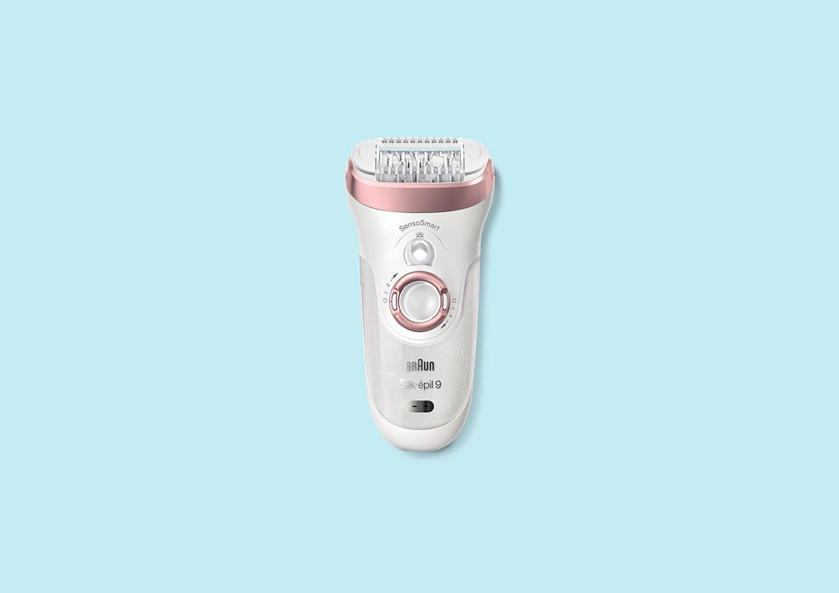 A Braun epilator against a pale blue background | Gillette Venus UK